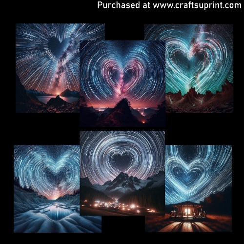 Heart-shaped night sky - CARD FRONTS