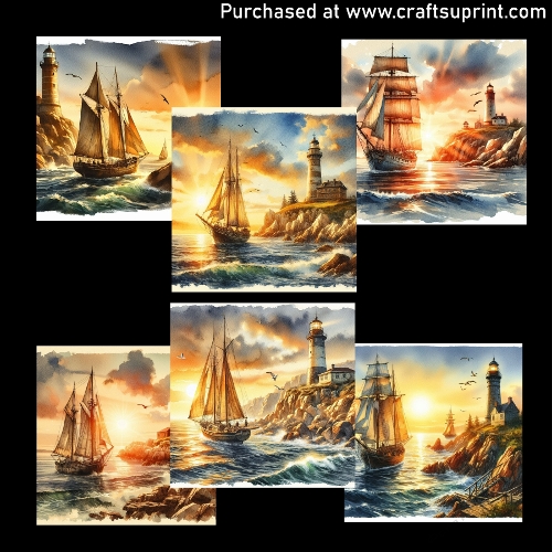 Lighthouse and Sailboat - CARD FRONTS