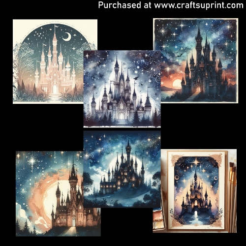 Storybook Castle Evening - CARD FRONTS