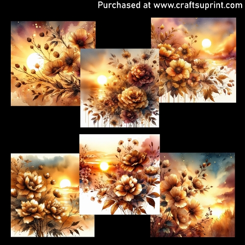 Golden flowers in the sunset - CARD FRONTS