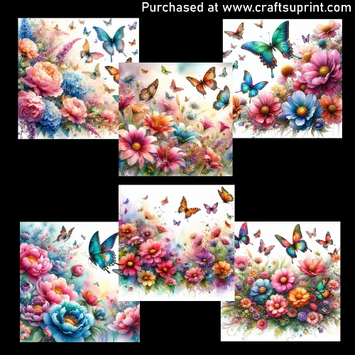 Harmony of flowers and butterflies 