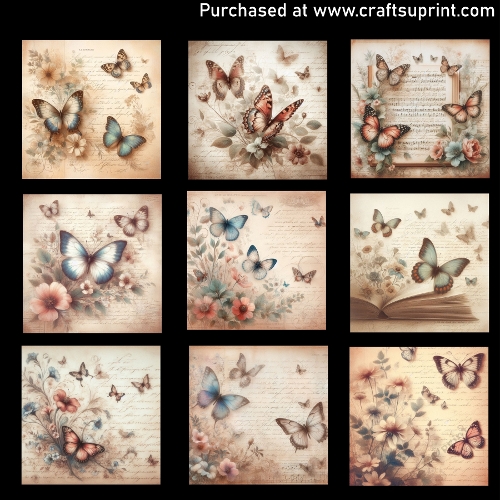 Vintage series-Butterflies - CARD FRONTS