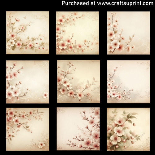 Vintage series-Cherry blossoms - CARD FRONTS
