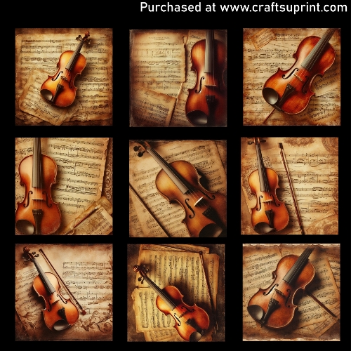 Vintage series-Violin - CARD FRONTS