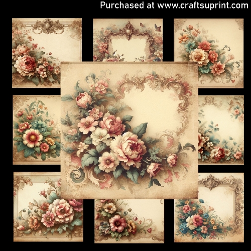 Vintage series-Flowers card - CARD FRONTS