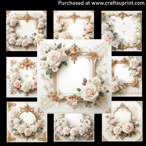 Floral wedding card - CARD FRONTS