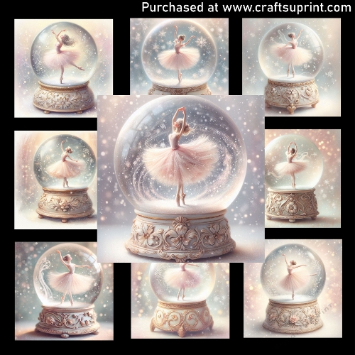 Snow Globe Ballerina - CARD FRONTS