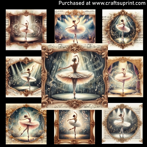 Ballerina and Musical Notes - CARD FRONTS