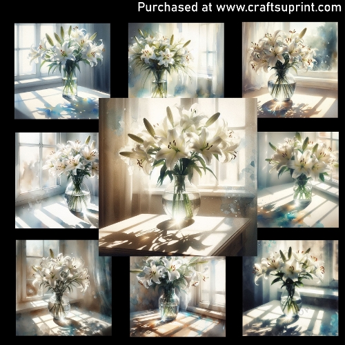 Bouquet of white lilies - CARD FRONTS