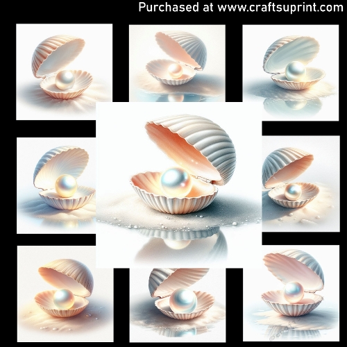 Seashell with white pearl - CARD FRONTS