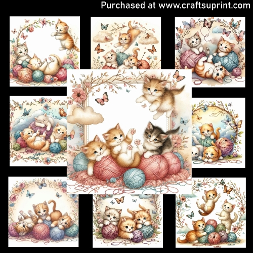 Playful Kittens - CARD FRONTS