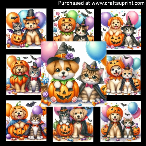 Pets in Halloween Costume - CARD FRONTS