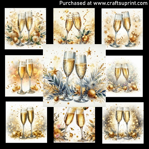 Elegant Champagne Toast - CARD FRONTS