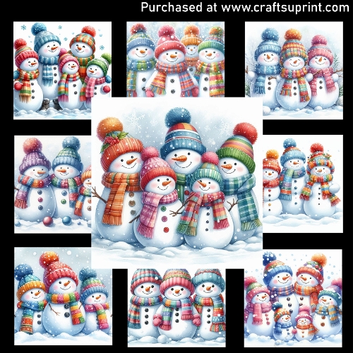 Snowman Family - CARD FRONTS
