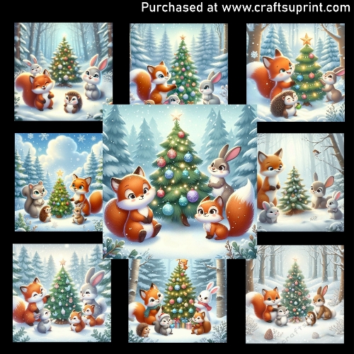 Forest Friends Christmas - CARD FRONTS