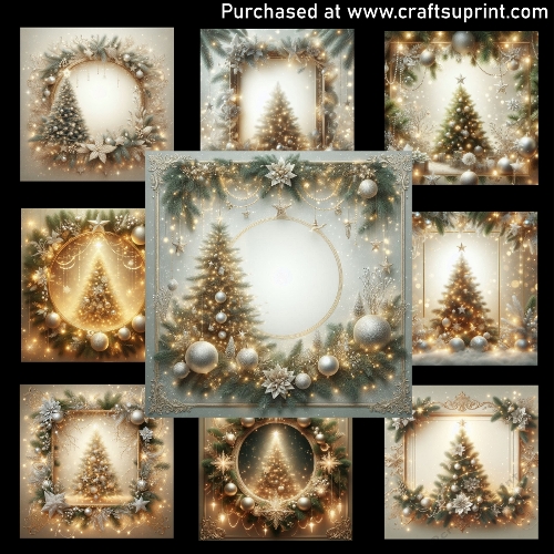 Golden Christmas Glow - CARD FRONTS