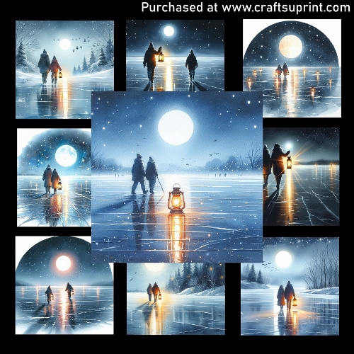 Night Walk on a Frozen Lake 