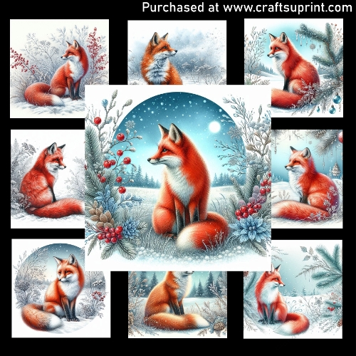 Red Fox in Frosty Meadow 