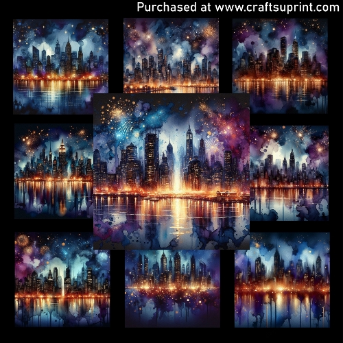 New Year City Lights - CARD FRONTS