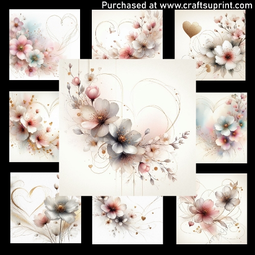 Gold & Flowers - CARD FRONTS