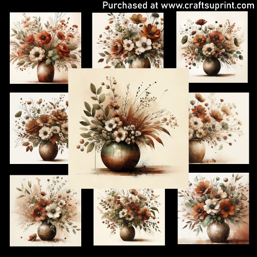 Spring flowers in earth tones - CARD FRONTS