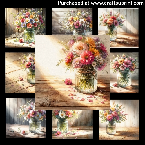 Spring Flowers in a Jar - CARD FRONTS