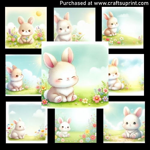 Cute small bunny - CARD FRONTS