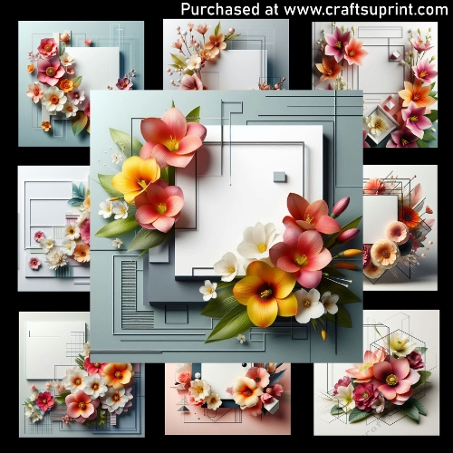 Geometric Floral Fusion - CARD FRONTS