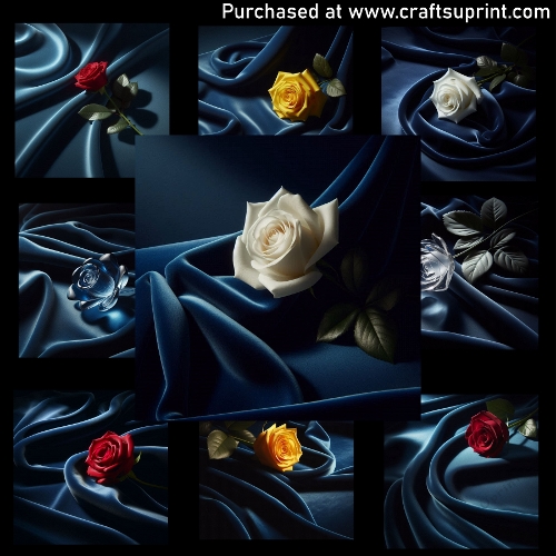 Rose on blue velvet - CARD FRONTS