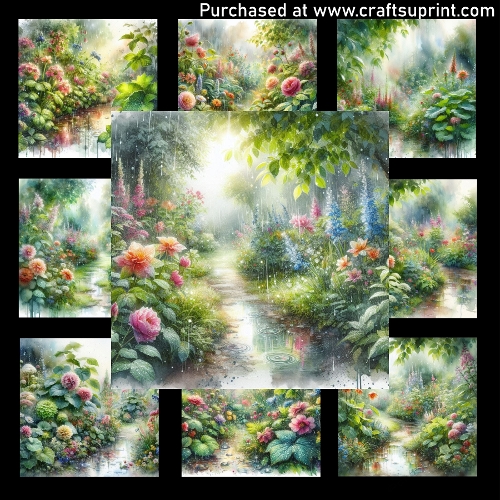 Summer Rain in the Garden - CARD FRONTS