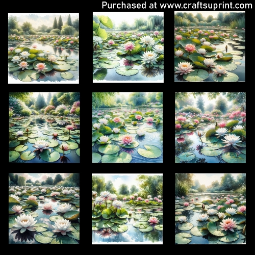 Pond of Blooming Water Lilies