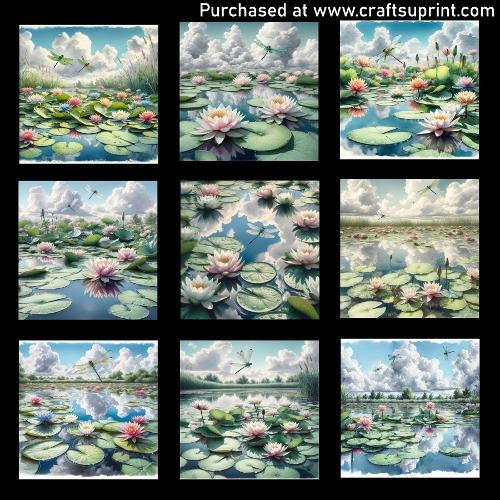 Dragonflies Above the Water Lilies