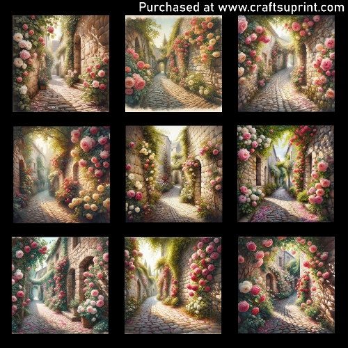 The alley of climbing rosess