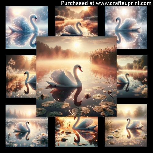 Elegant white swan - CARD FRONTS