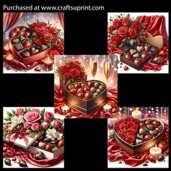 Romantic Chocolate Heart Shaped Box and Roses