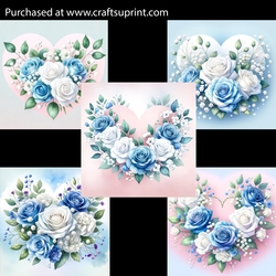 Blue Flower Heart Arrangement