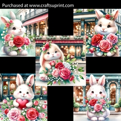 Cute Bunny and Roses