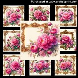 Blooming Peonies - CARD FRONTS
