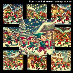Elves carrying presents
