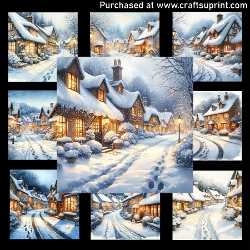 Snow-Covered Village Street