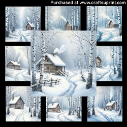 Winter wooden cabin