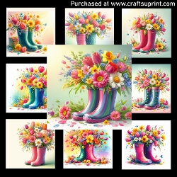 Rain Boots and Tulips - CARD FRONTS