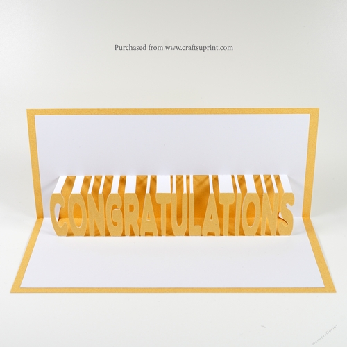 Congratulations Pop Up Slimline Card SVG Cutting File with Envelope Included