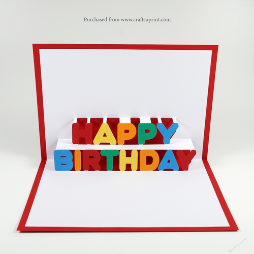 Happy Birthday Pop Up Card with Envelope