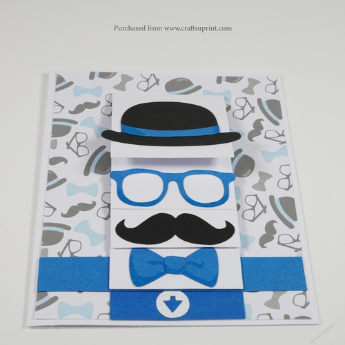 Hat and Mustache Waterfall Card Cutting File