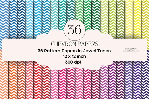 36 Chevron Jewel Colors Digital Paper Backgrounds