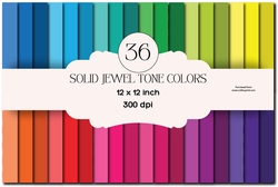 36 Solid Jewel Colors Digital Paper Backgrounds