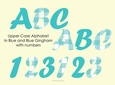 Blue Gingham Alphabet and Numbers