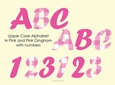 Pink Gingham Alphabet and Numbers