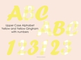 Yellow Gingham Alphabet and Numbers